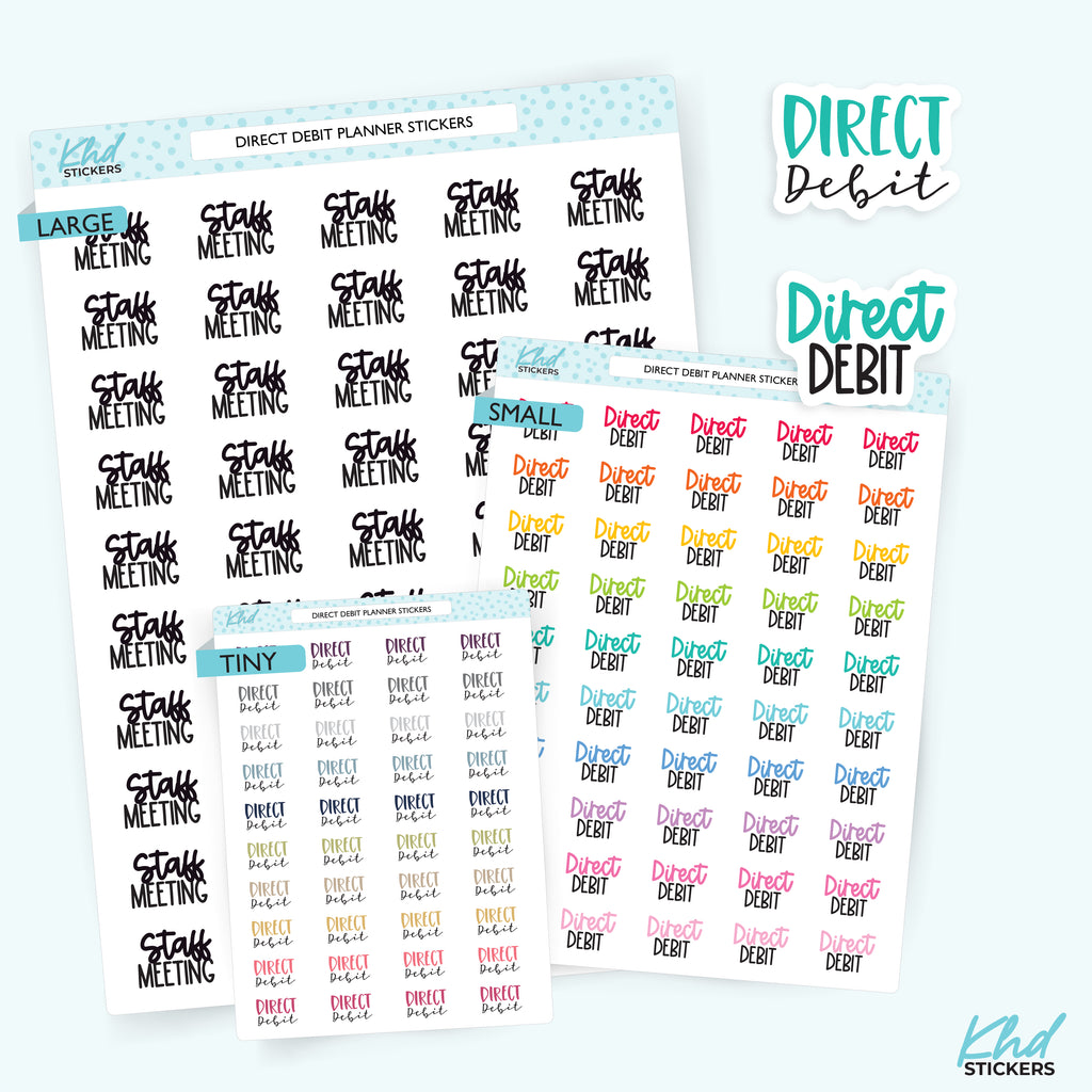 Direct Debit Script Stickers Small