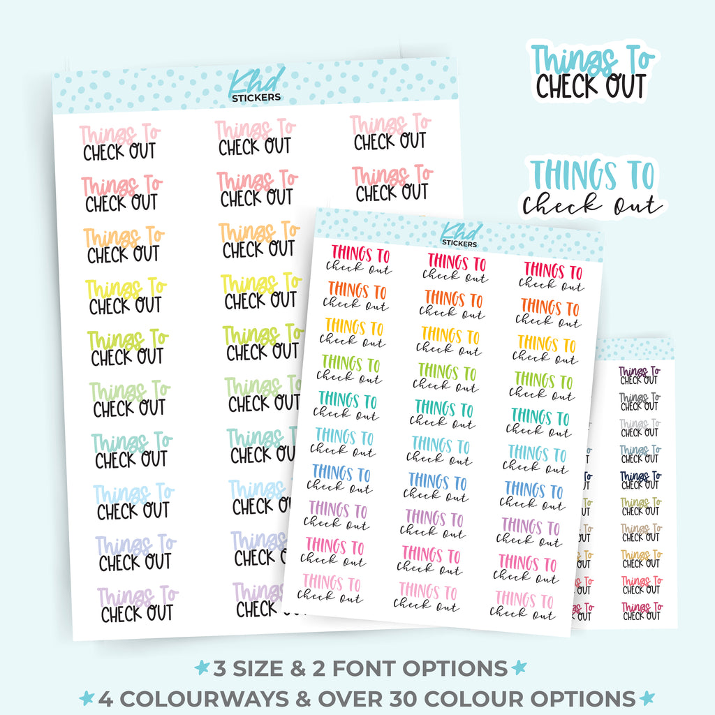 Things To Check Out Script Planner Stickers Small