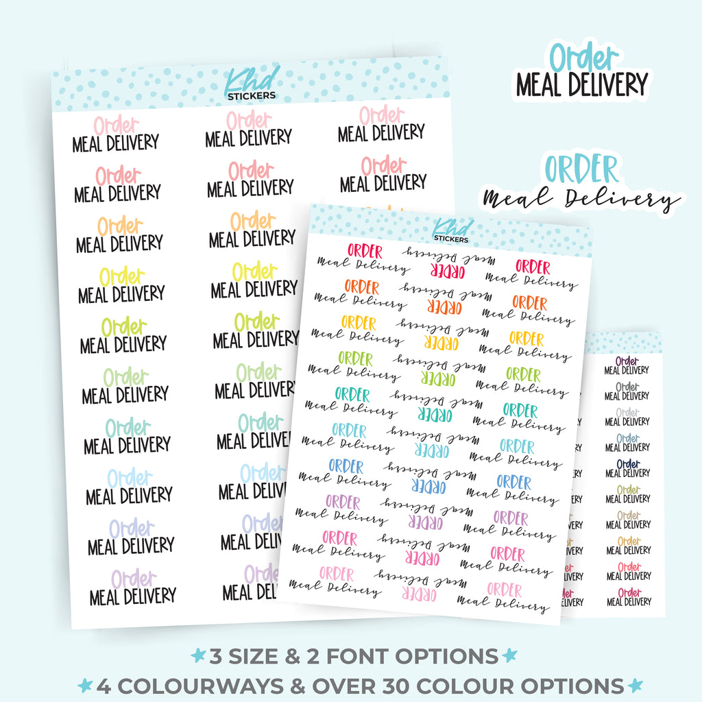 Order Meal Delivery Script Planner Stickers Small