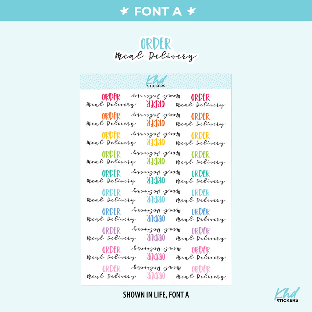 Order Meal Delivery Script Planner Stickers Small