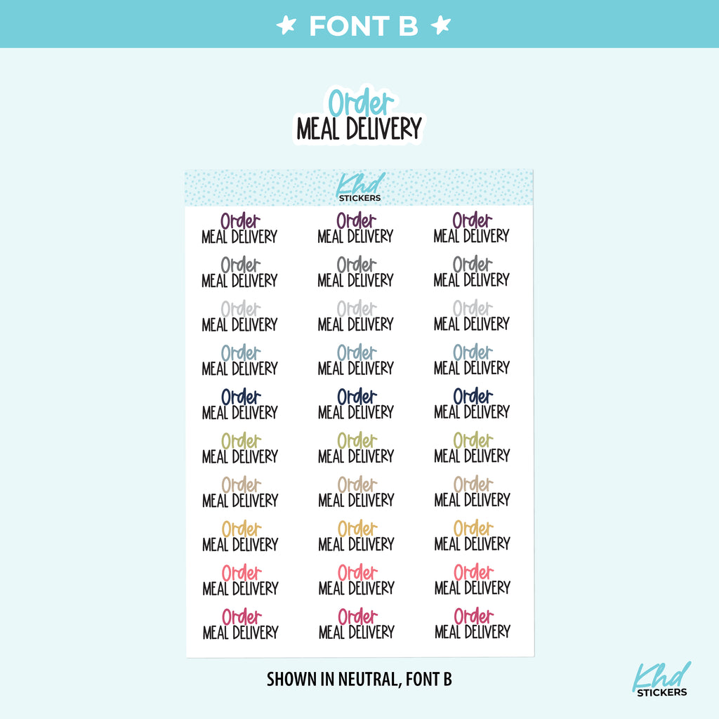 Order Meal Delivery Script Planner Stickers Small