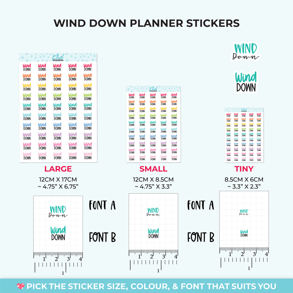 Wind Down Planner Stickers Small