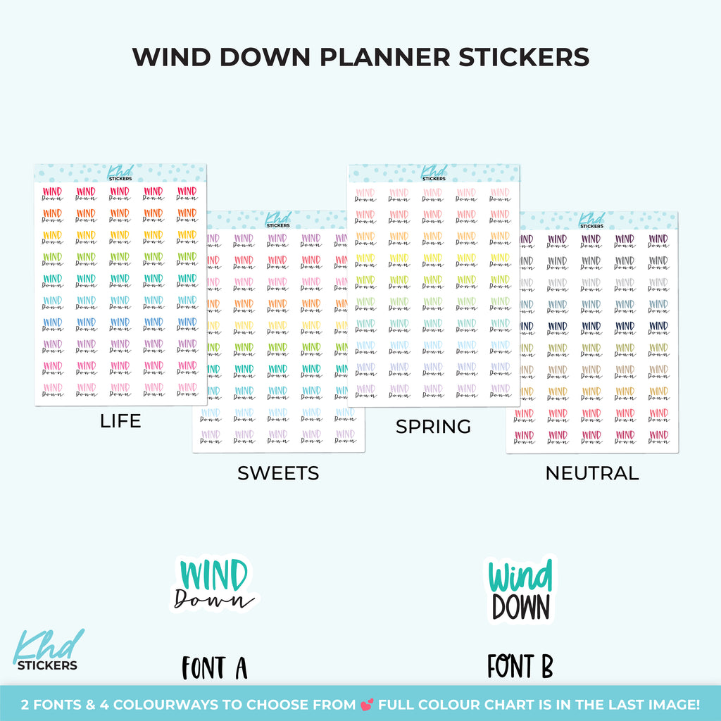 Wind Down Planner Stickers Small
