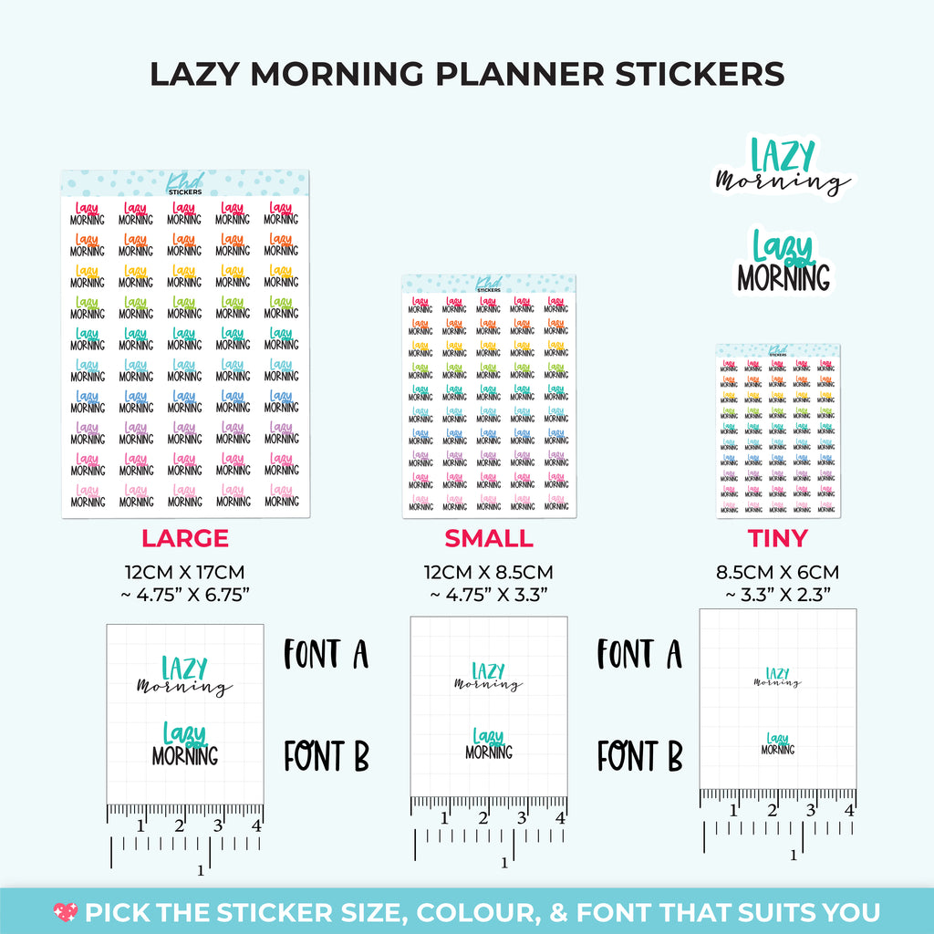 Lazy Morning Planner Stickers Small