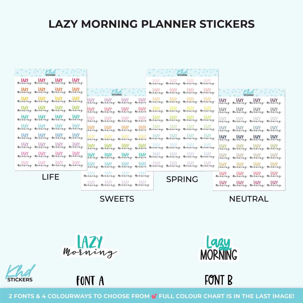 Lazy Morning Planner Stickers Small