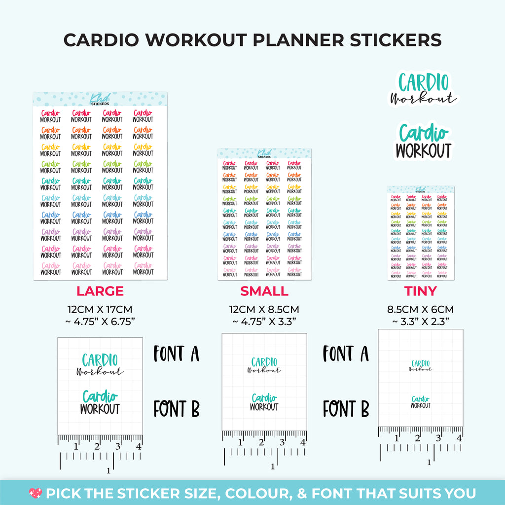 Cardio Workout Planner Stickers Small