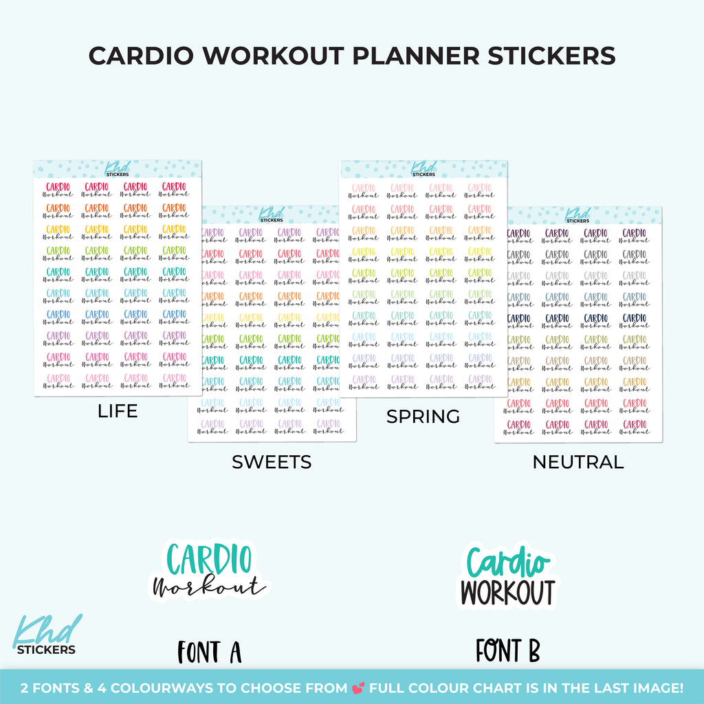 Cardio Workout Planner Stickers Small