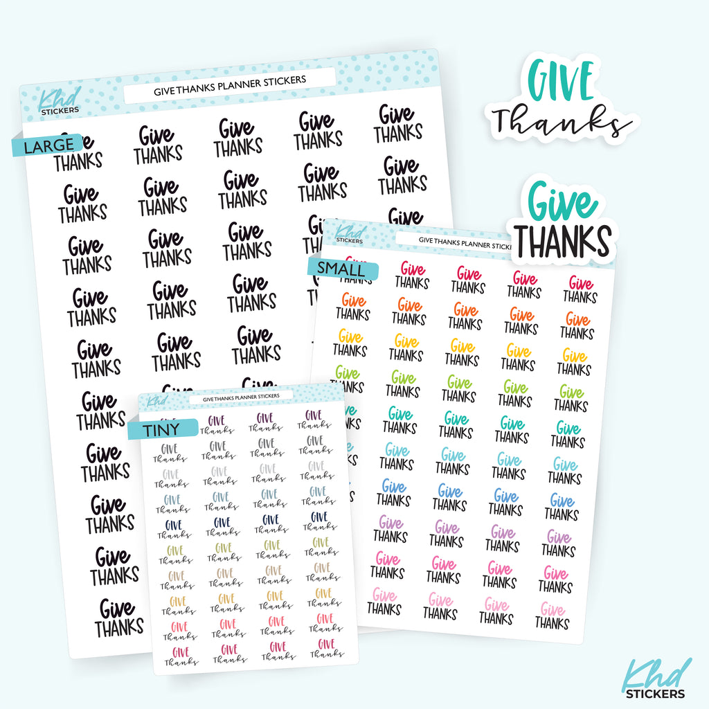 Give Thanks Planner Stickers Small