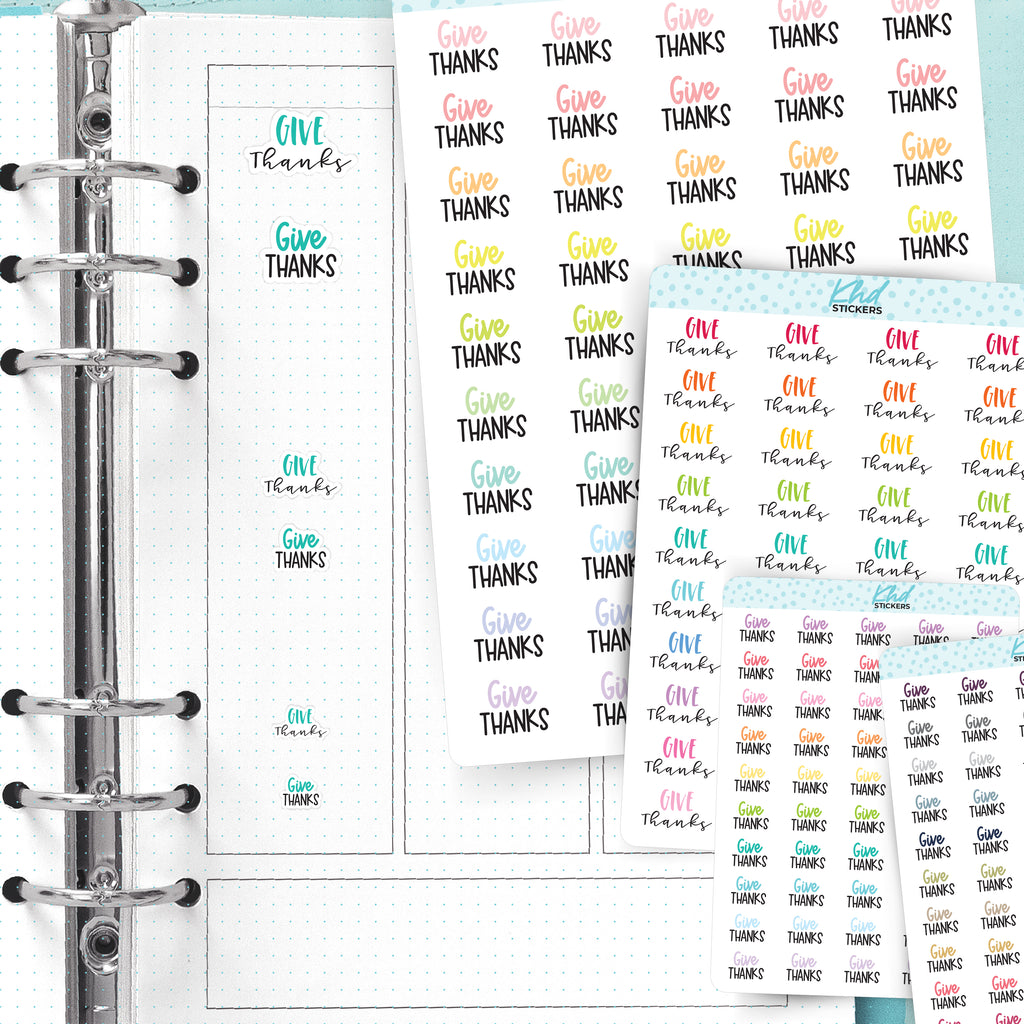 Give Thanks Planner Stickers Small