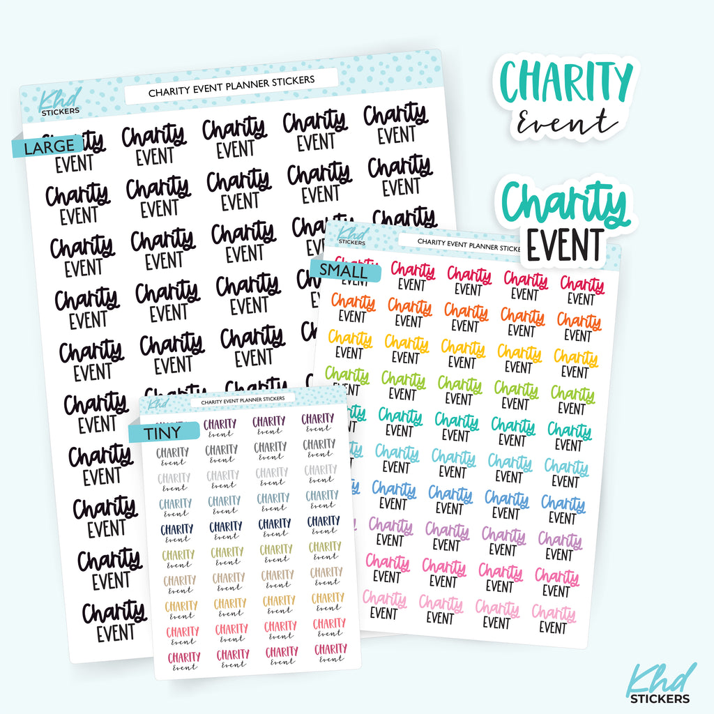 Charity Event Planner Stickers Small