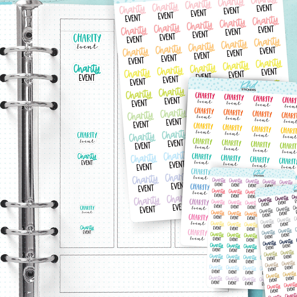 Charity Event Planner Stickers Small