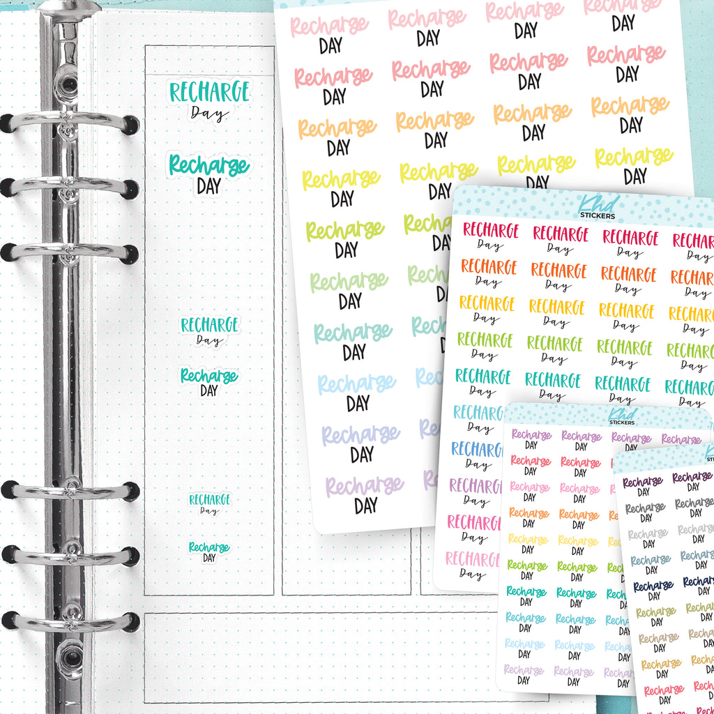 Recharge Day Planner Stickers Small