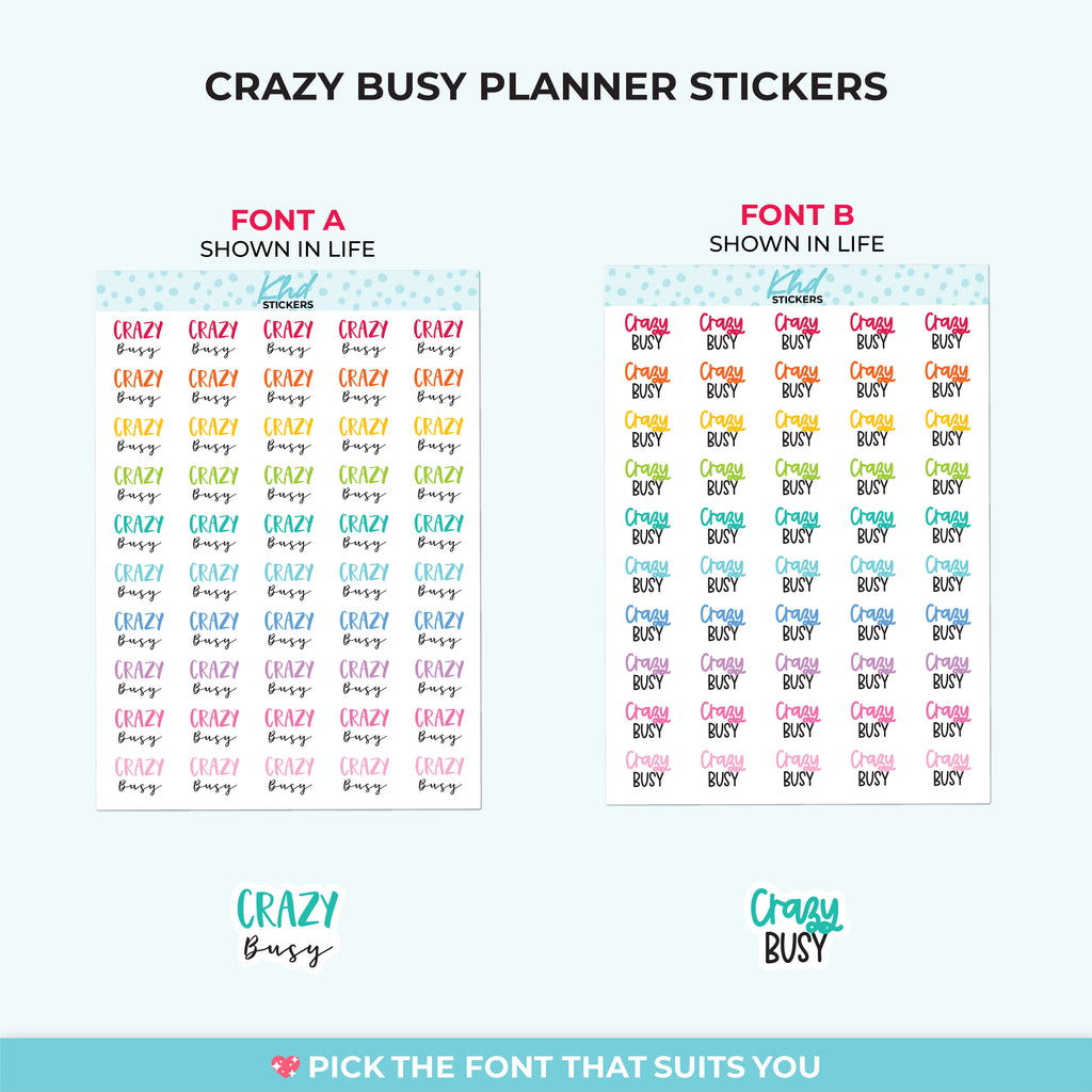 Crazy Busy Planner Stickers Small