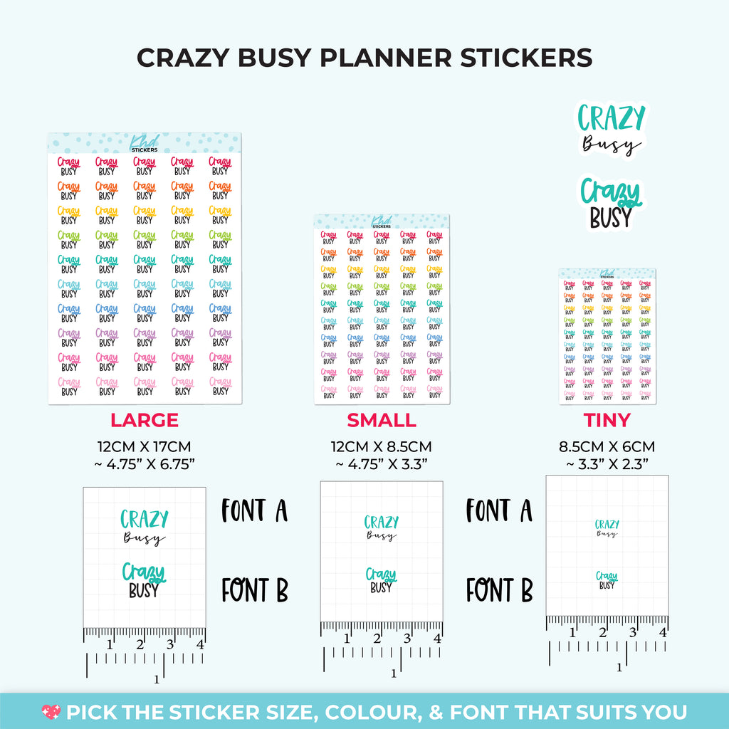 Crazy Busy Planner Stickers Small