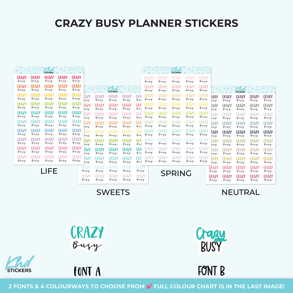 Crazy Busy Planner Stickers Small
