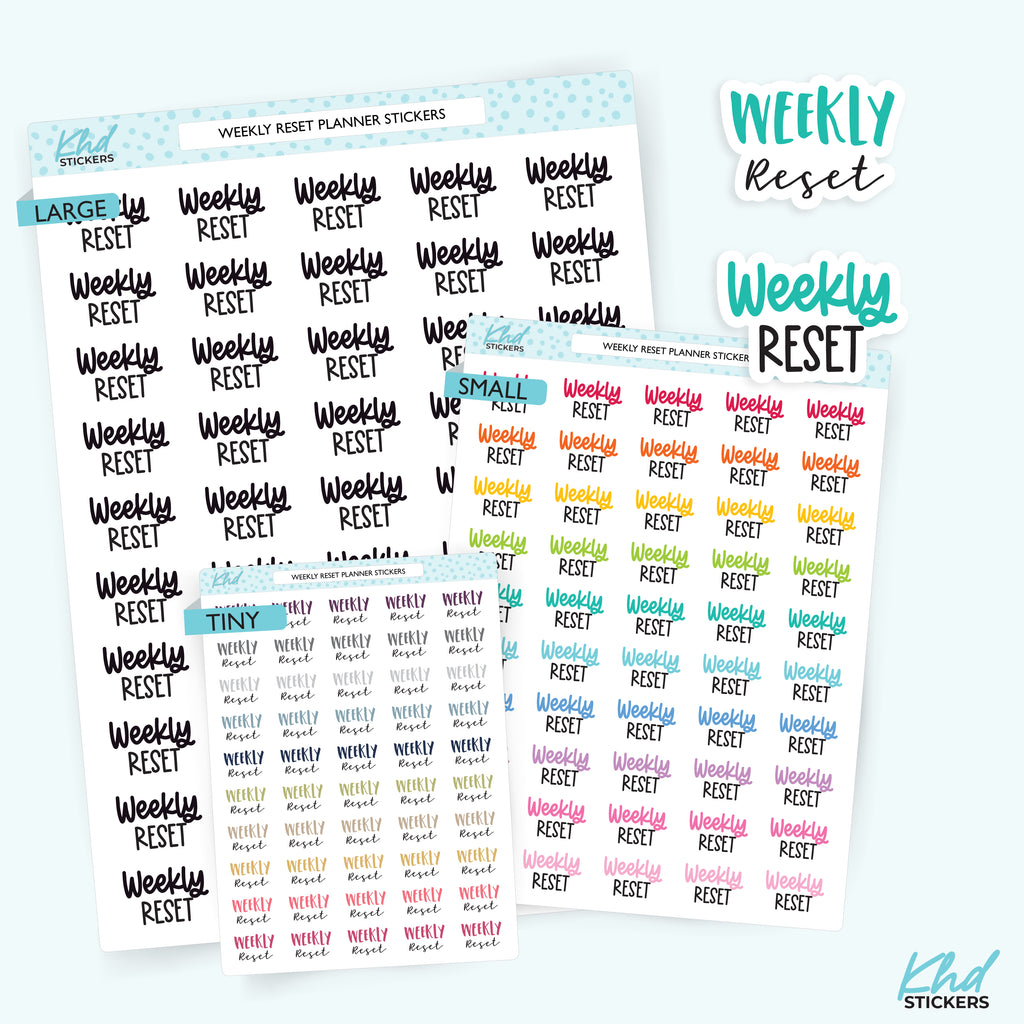 Weekly Reset Planner Stickers Small