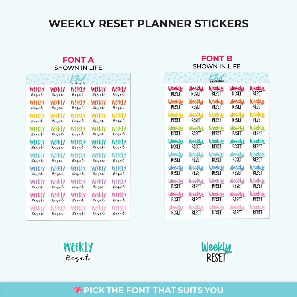 Weekly Reset Planner Stickers Small