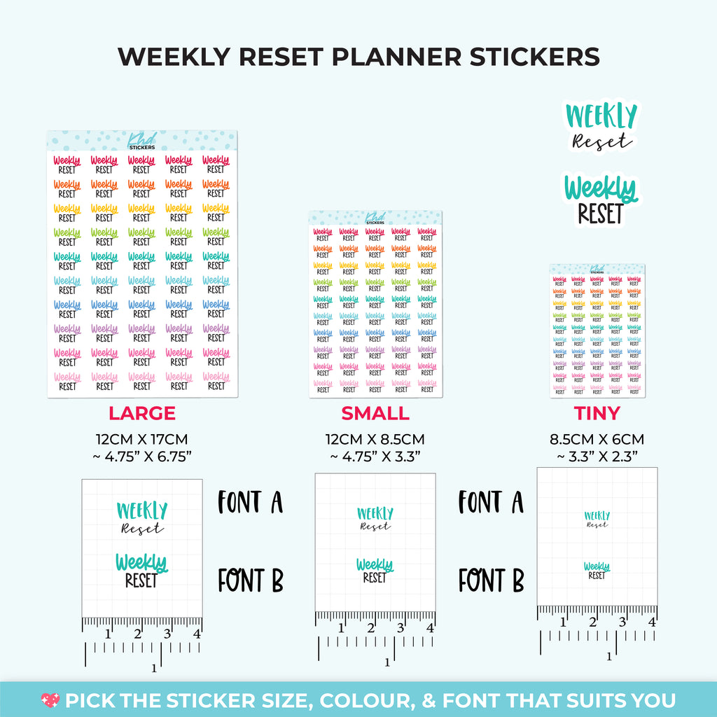 Weekly Reset Planner Stickers Small