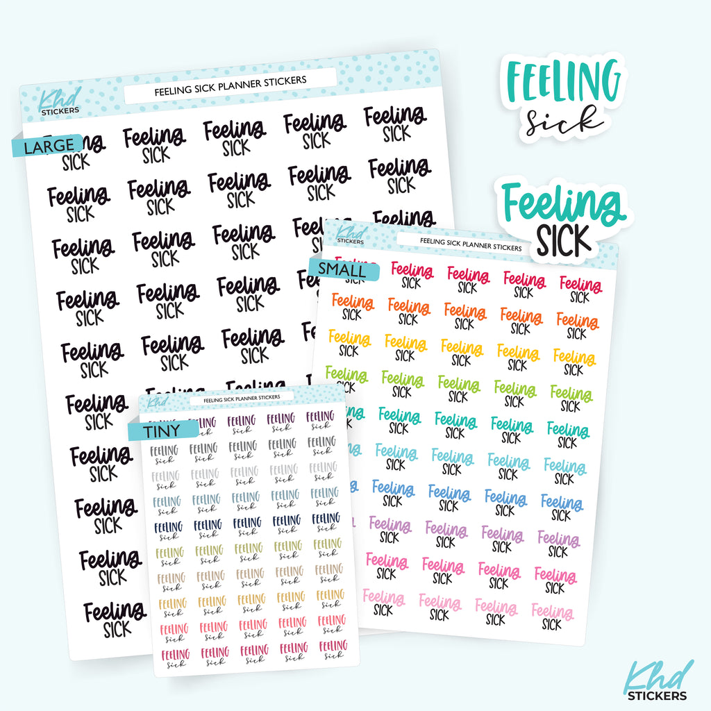 Feeling Sick Planner Stickers Small
