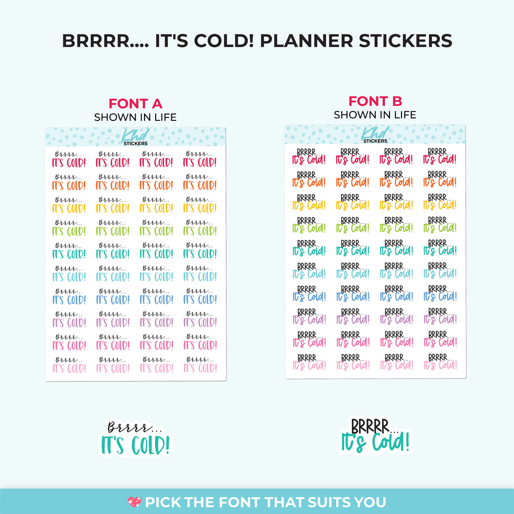 Brrrr It's Cold! Planner Stickers Small