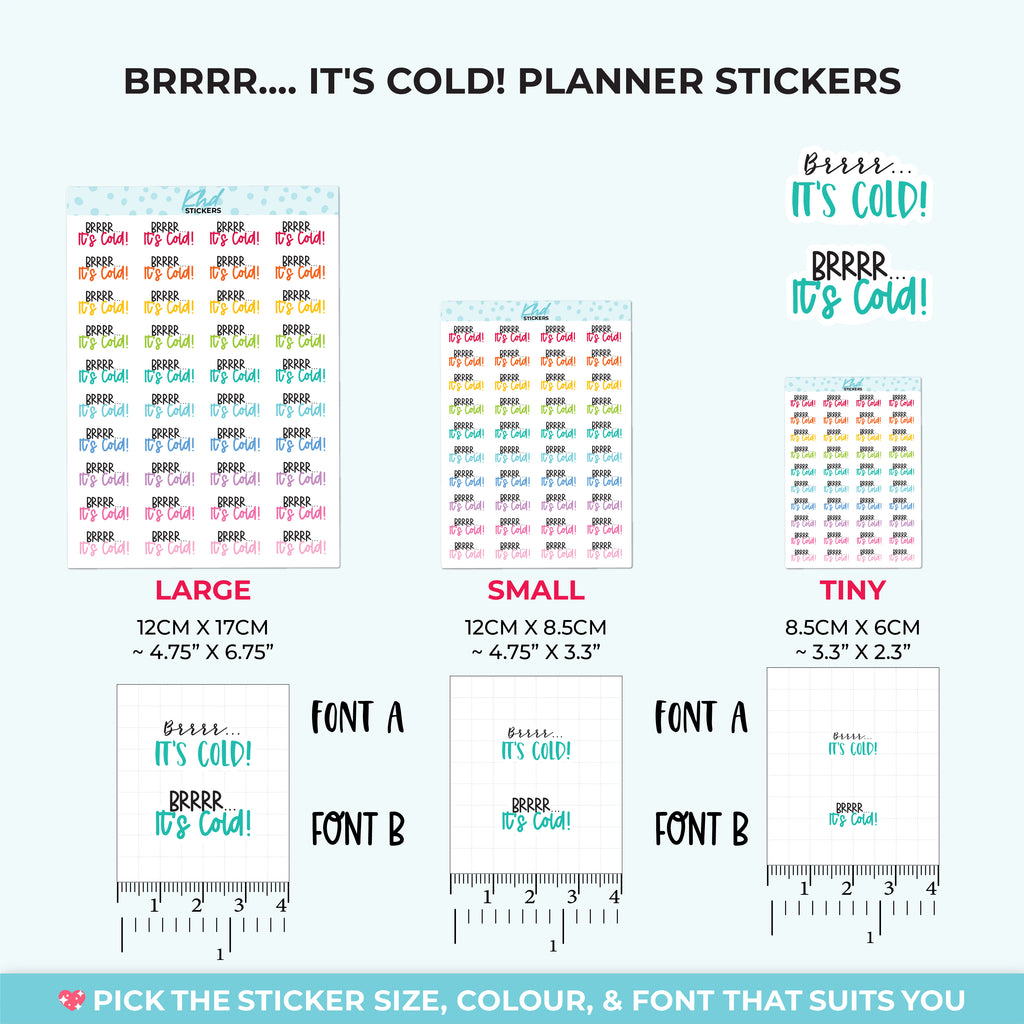 Brrrr It's Cold! Planner Stickers Small