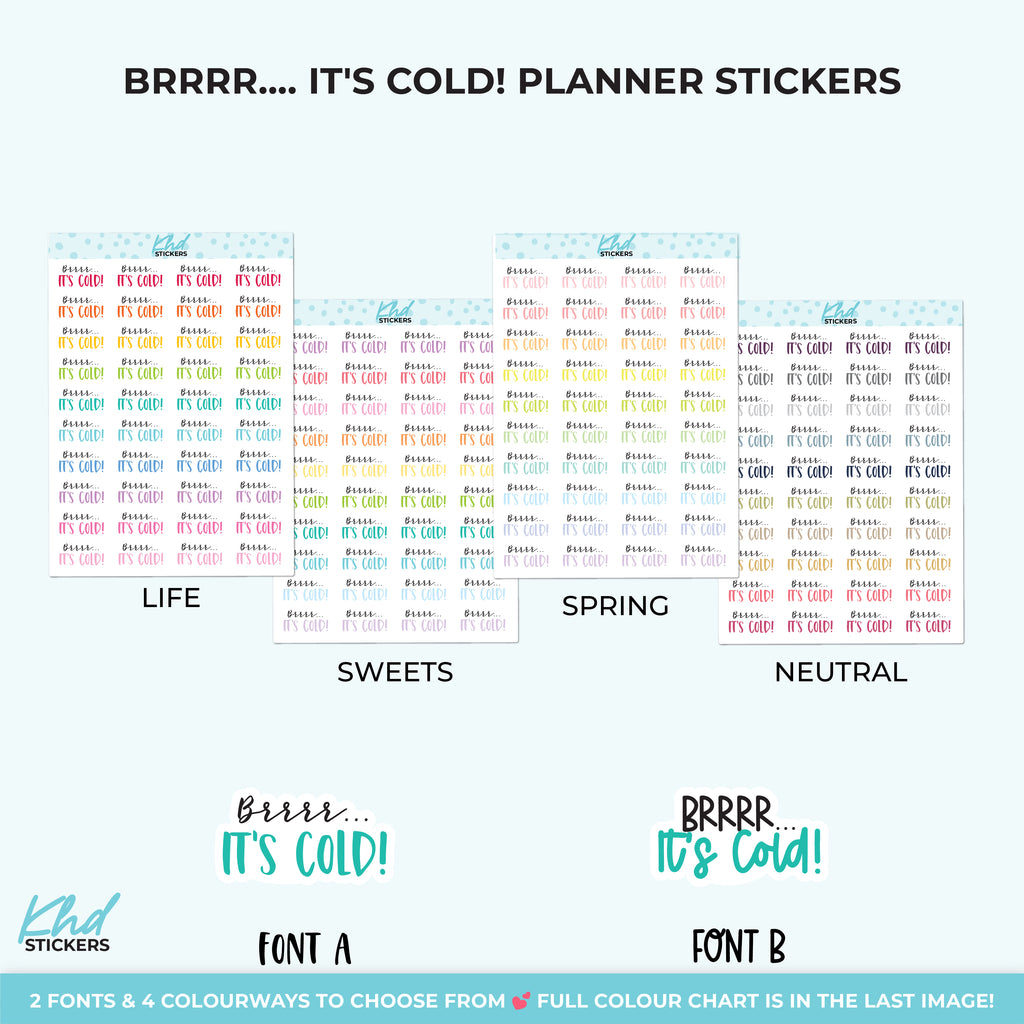 Brrrr It's Cold! Planner Stickers Small