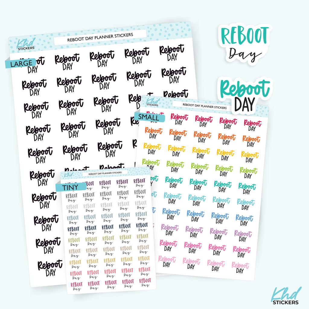 Reboot Day Script Planner Stickers Small