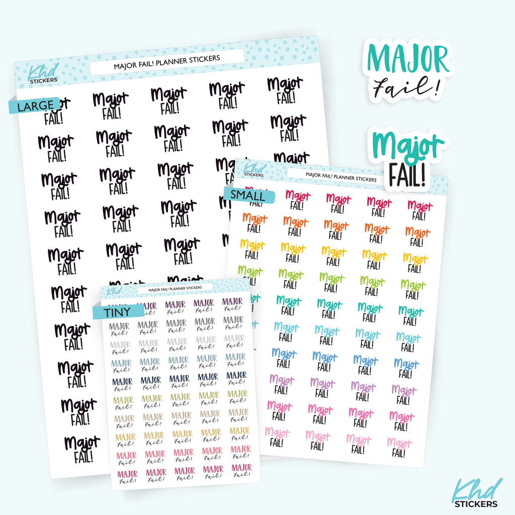 Major Fail Script Planner Stickers Small