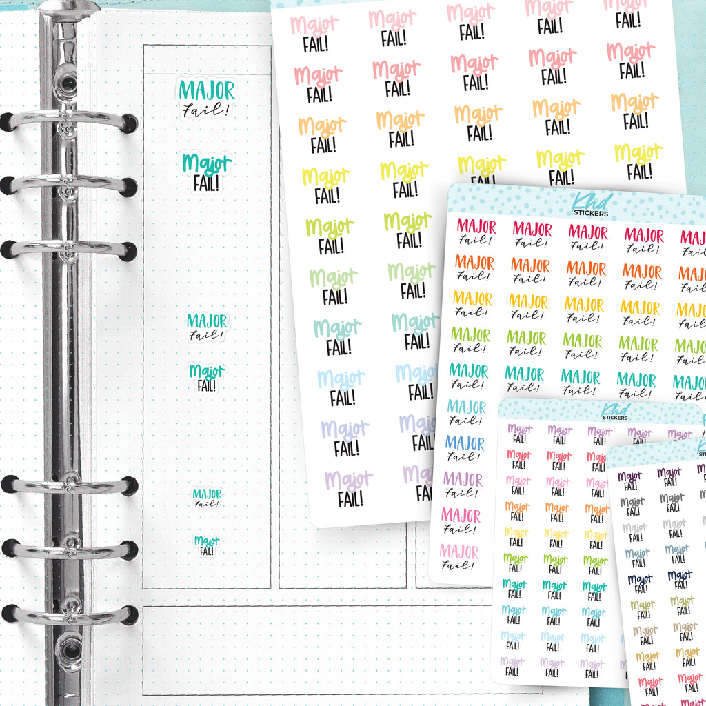 Major Fail Script Planner Stickers Small