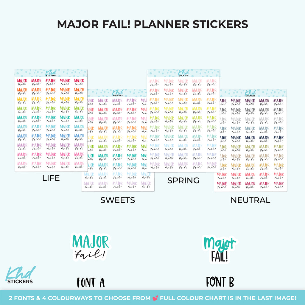 Major Fail Script Planner Stickers Small