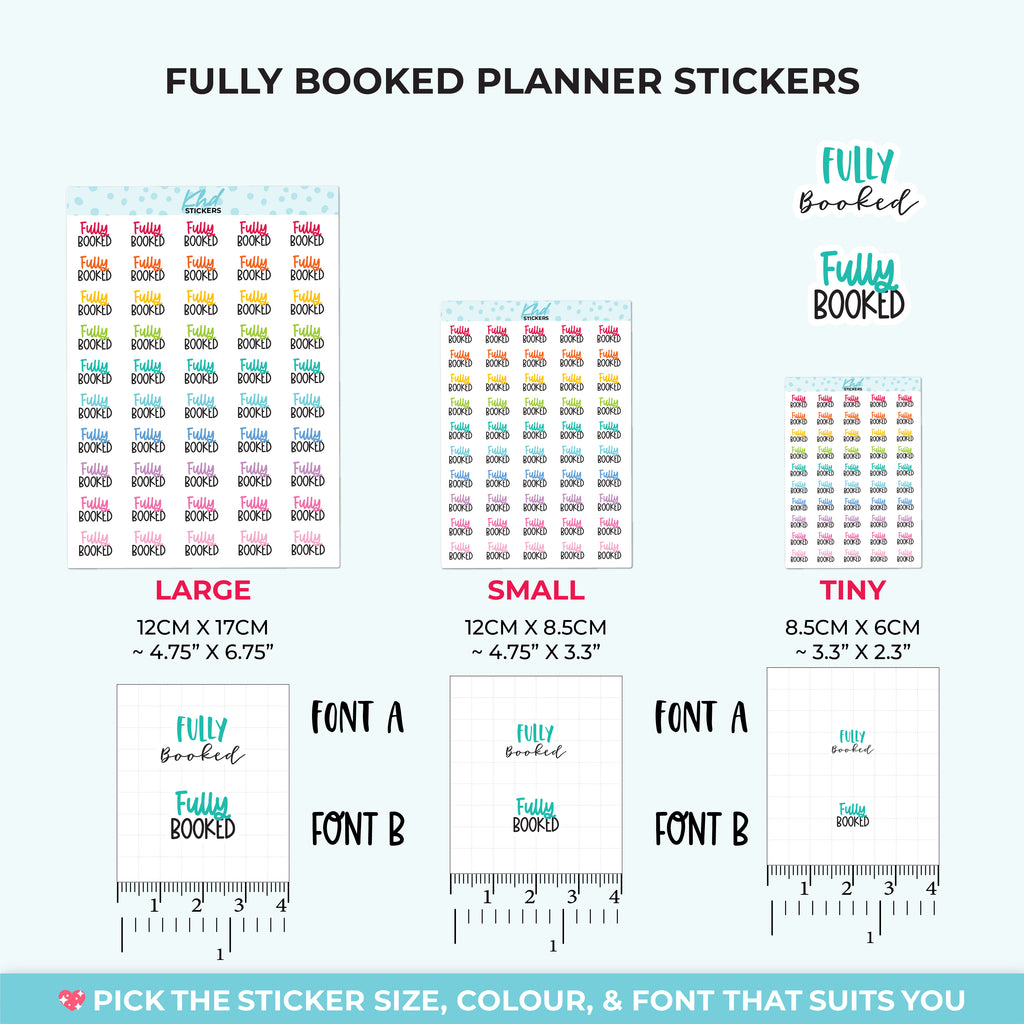 Fully Booked Script Planner Stickers Small