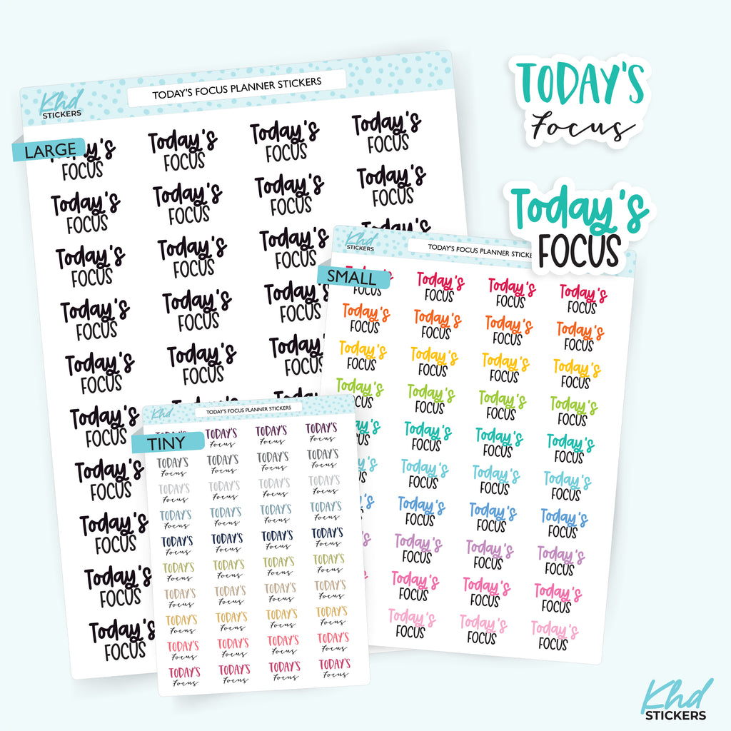 Today's Focus Script Planner Stickers Small