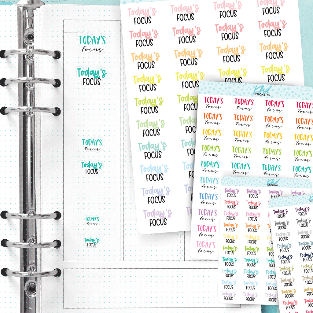 Today's Focus Script Planner Stickers Small