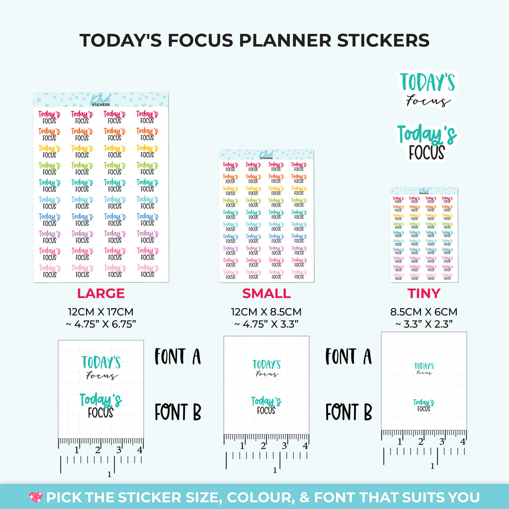Today's Focus Script Planner Stickers Small