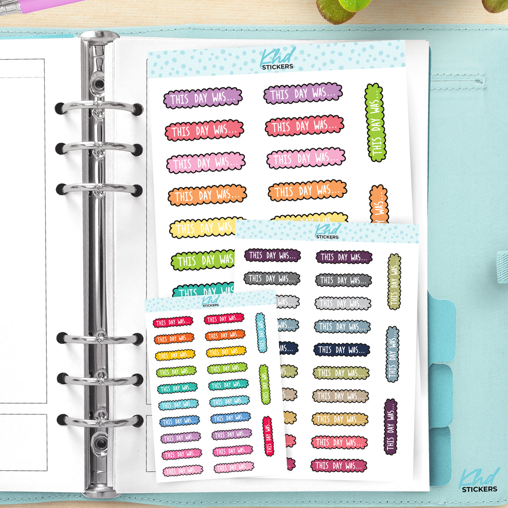 This Day Was Header Stickers Planner Stickers Small