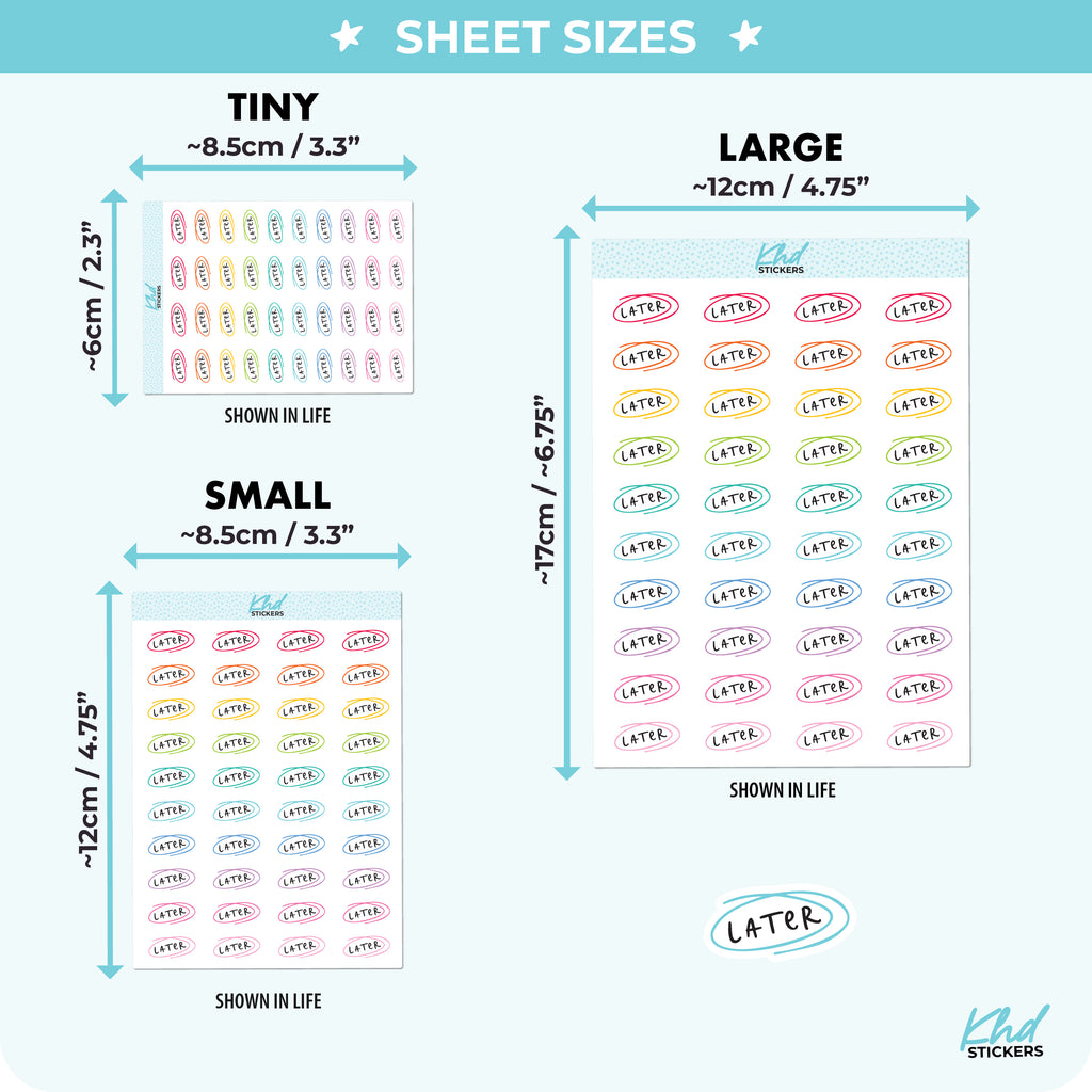 Later Planner Stickers Small