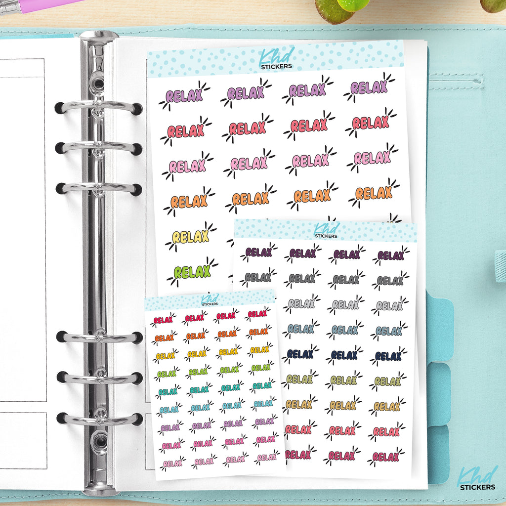 Relax Planner Stickers Small