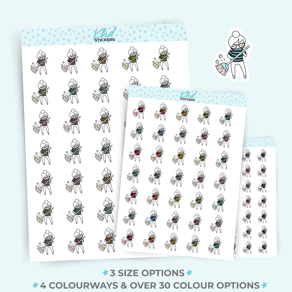 Planner Girl Leona Sweeping Stickers Small