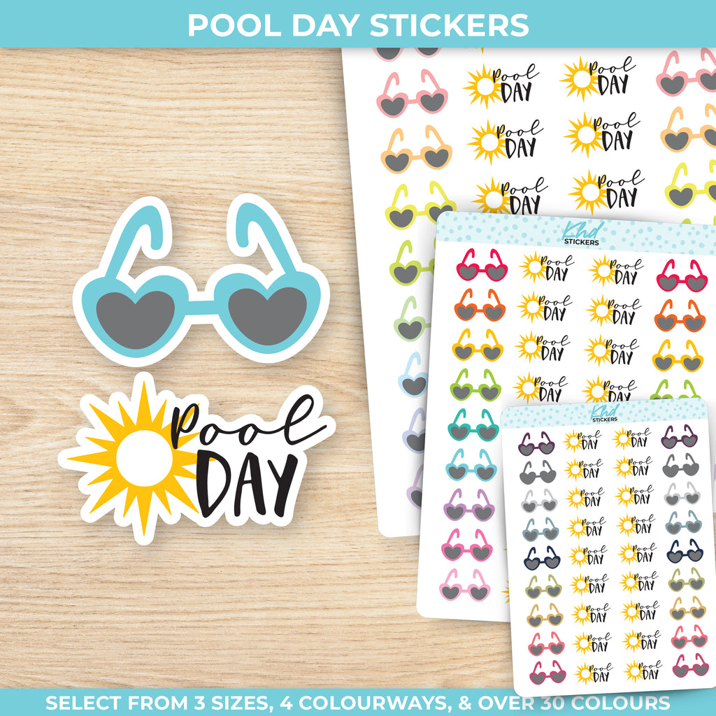 Pool Day Stickers Small