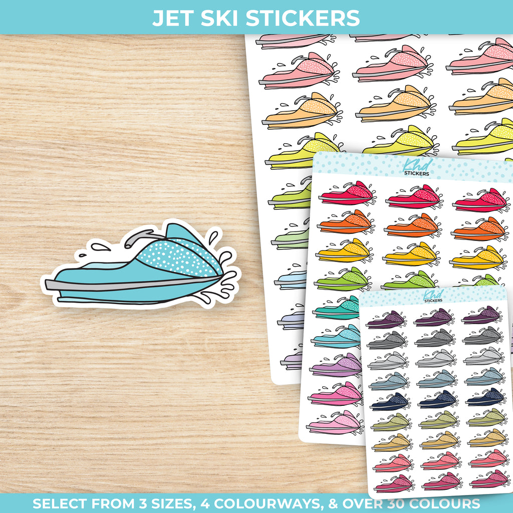 Jet Ski Planner Stickers Small