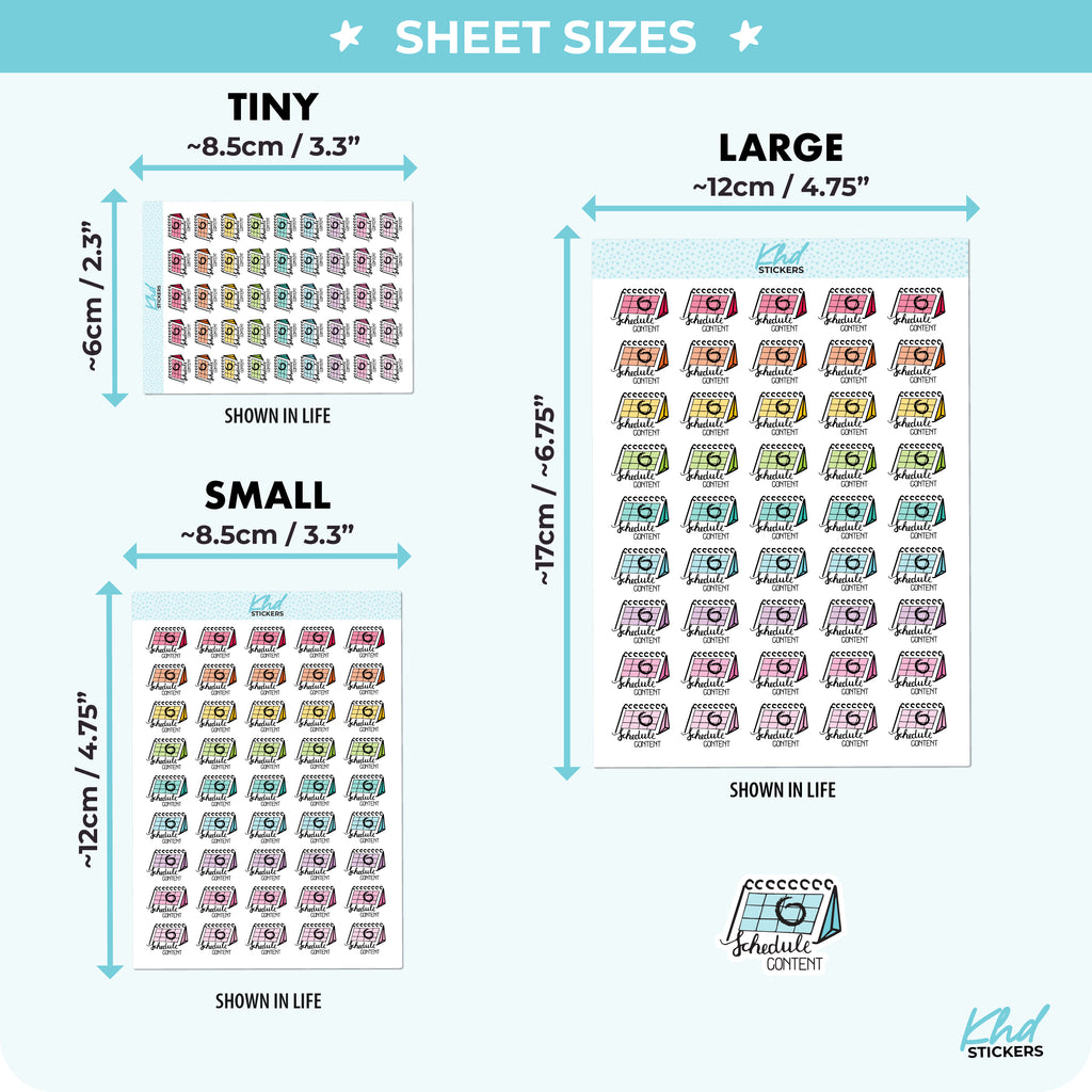 Schedule Content Planner Stickers Small