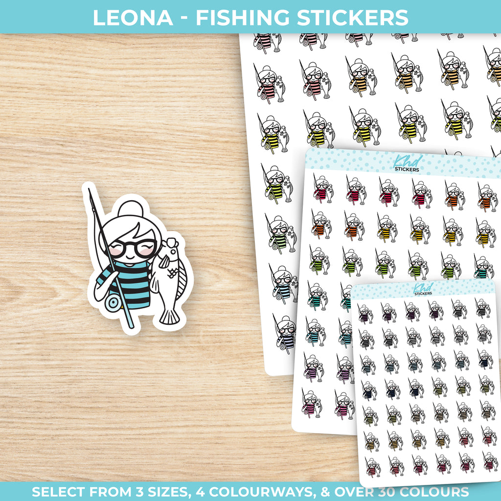 Planner Girl Leona Fishing Planner Stickers Small