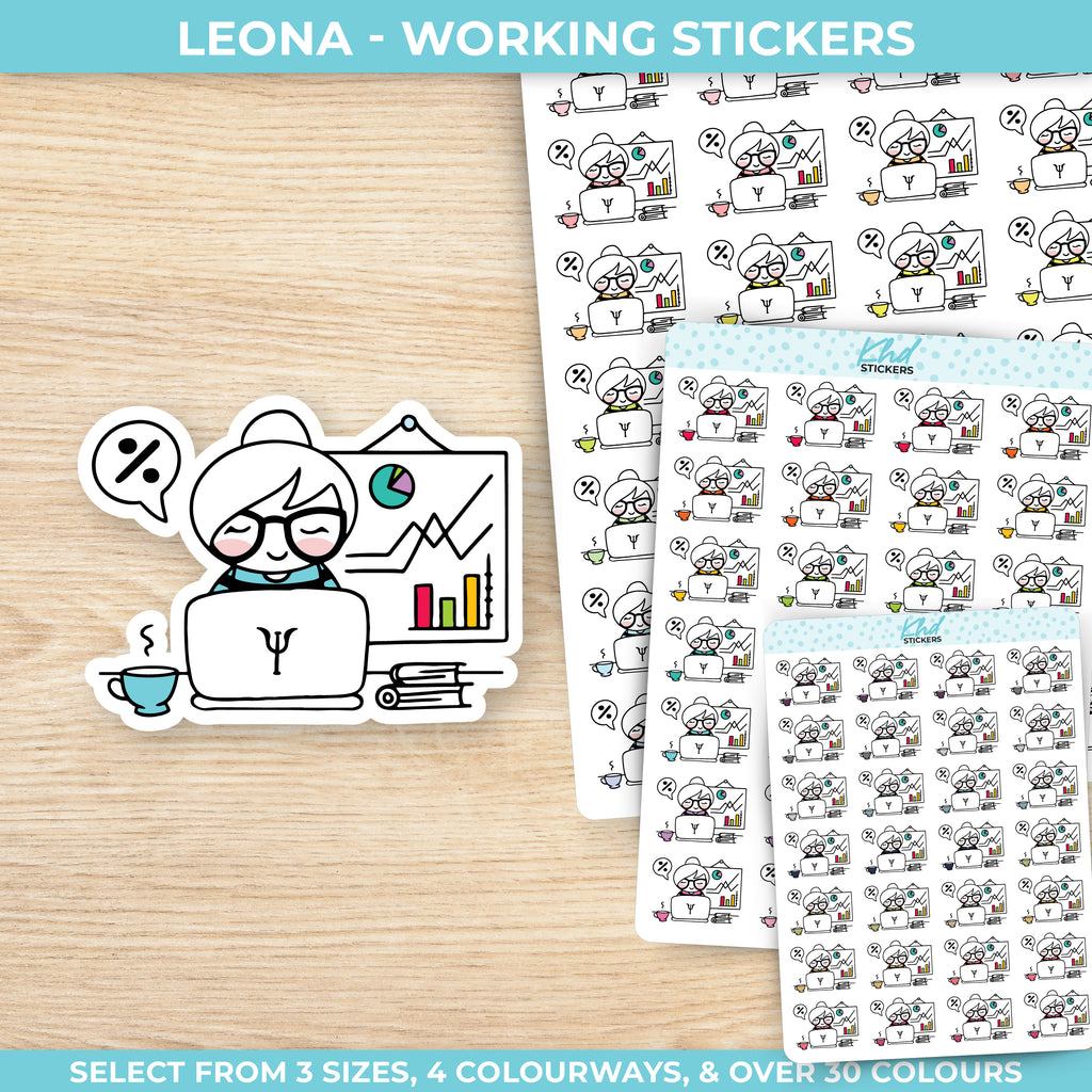 Planner Girl Leona Working / Presentation / Teaching Planner Stickers Small