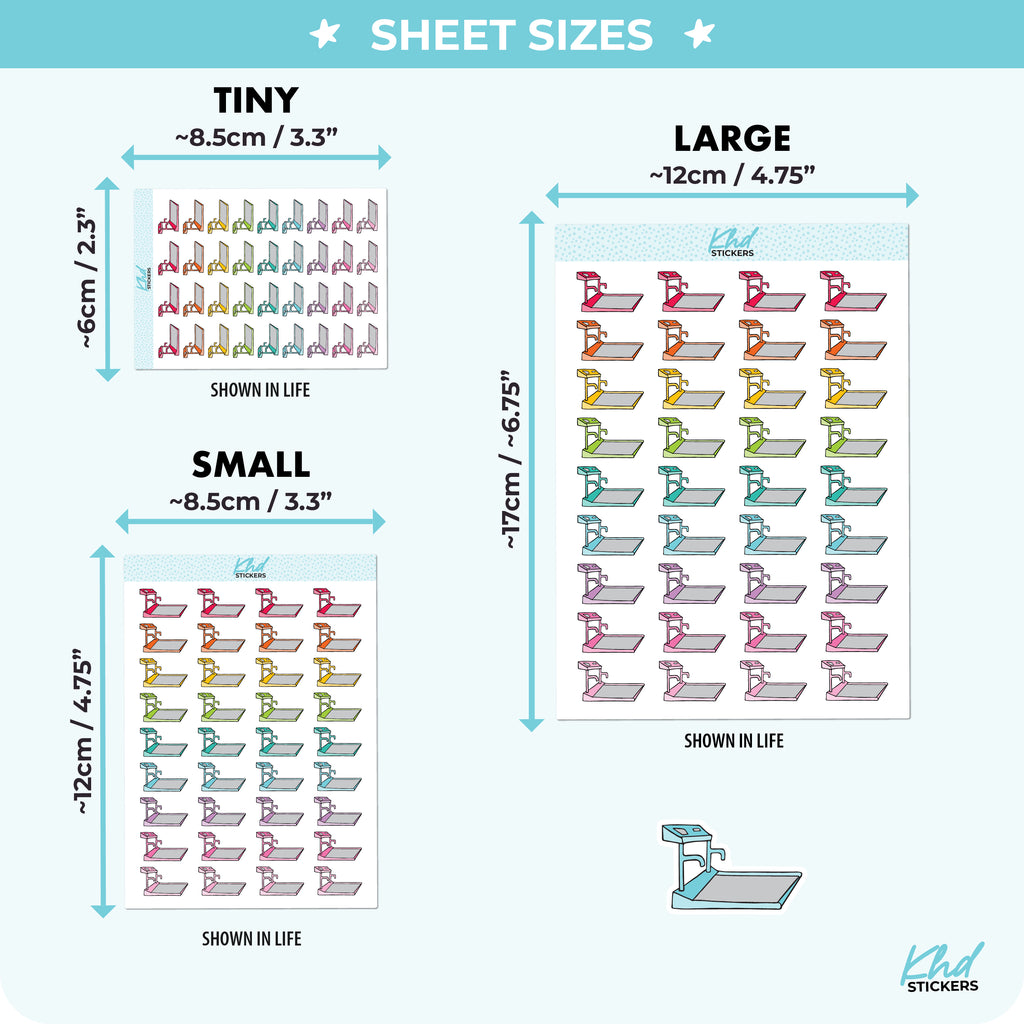 Treadmill Planner Stickers Small