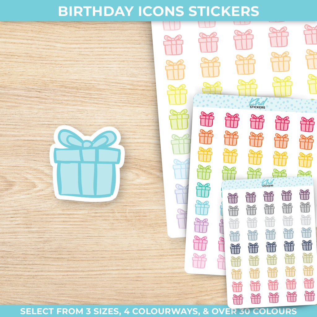 Birthday Icon Stickers Small