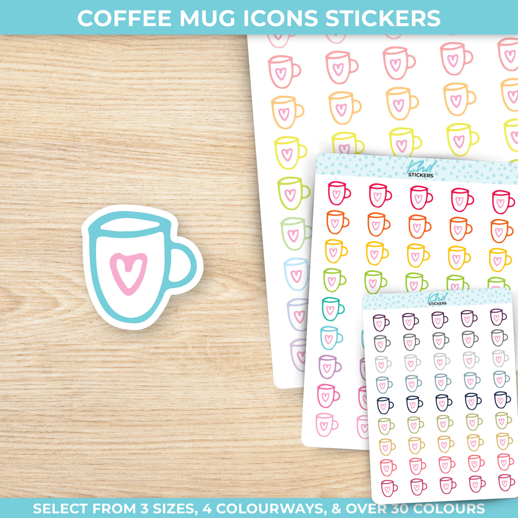 Coffee Mug Icon Stickers Small