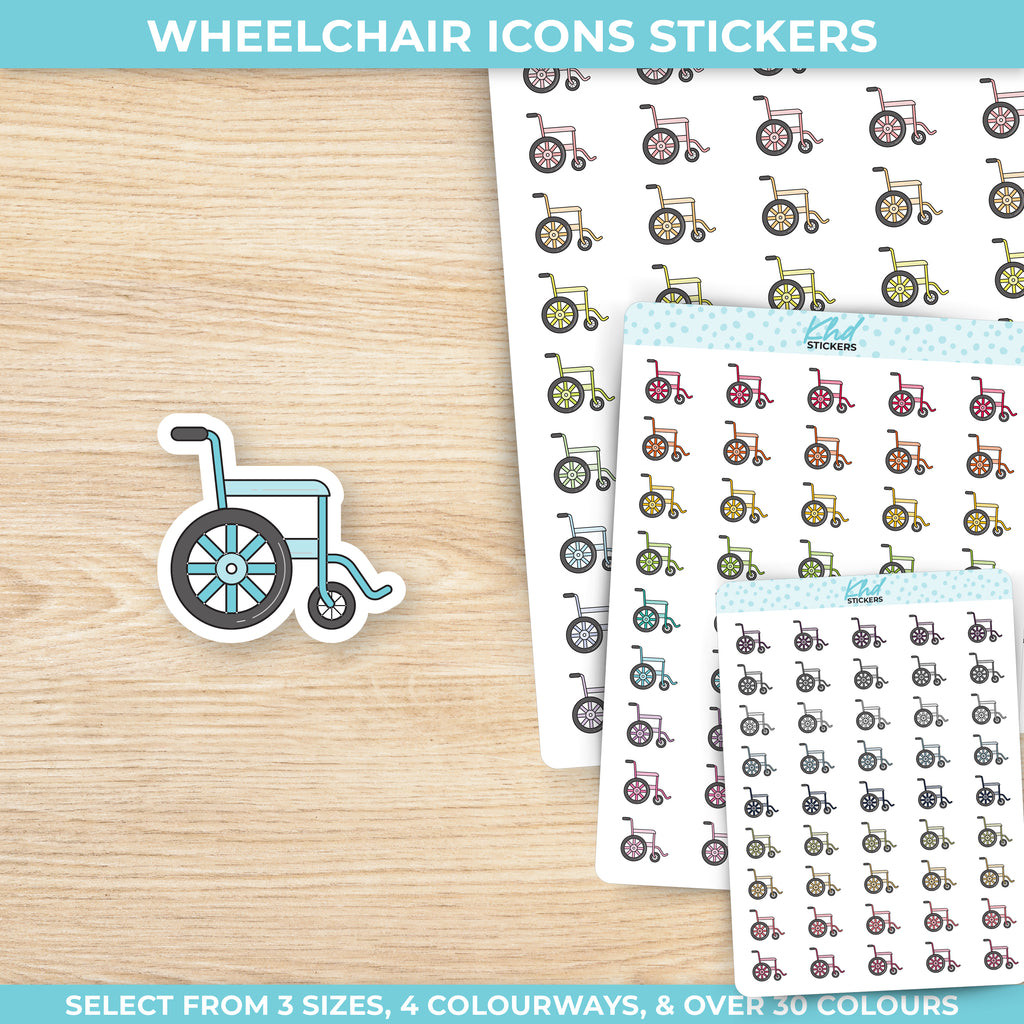 Wheelchair Icons Stickers Small