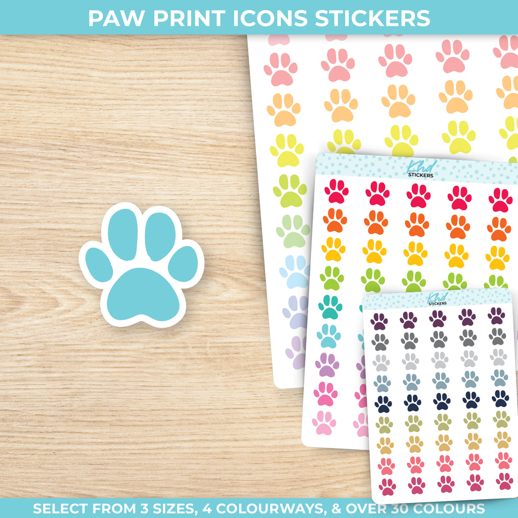 Paw Print Icon Stickers Small