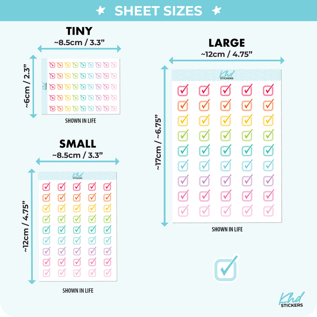 Tick Boxes Planner Stickers Small