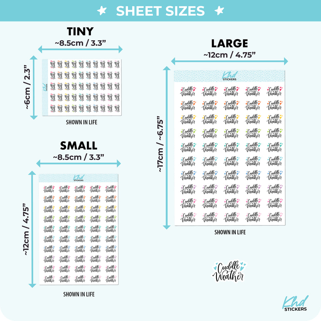 Cuddle Weather Planner Stickers Small